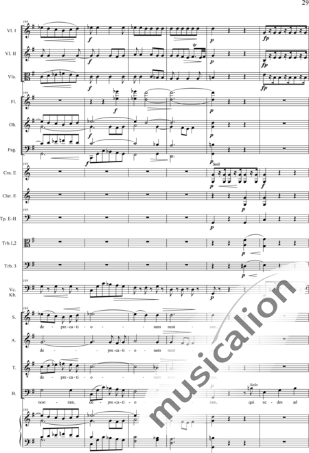 Drobisch, Carl Ludwig: Messe in E: Gloria - Solo>Sop/Alt/Ten/Bass+Chor>SATB+Posaune 2+[Fl2+Ob2+Klar2+Fg2]+[Pos+Hn2]+Pk+Org+[Vl2+Vla+Vc+Kb]:29