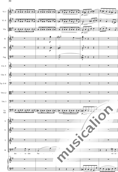 Drobisch, Carl Ludwig: Messe in E: Gloria - Solo>Sop/Alt/Ten/Bass+Chor>SATB+Posaune 2+[Fl2+Ob2+Klar2+Fg2]+[Pos+Hn2]+Pk+Org+[Vl2+Vla+Vc+Kb]:30
