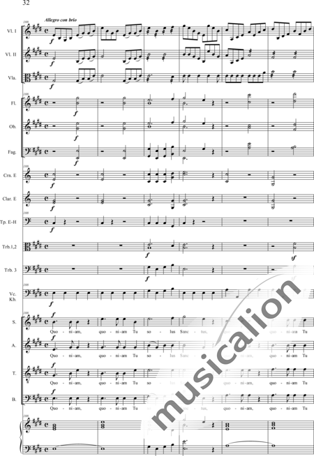 Drobisch, Carl Ludwig: Messe in E: Gloria - Solo>Sop/Alt/Ten/Bass+Chor>SATB+Posaune 2+[Fl2+Ob2+Klar2+Fg2]+[Pos+Hn2]+Pk+Org+[Vl2+Vla+Vc+Kb]:32
