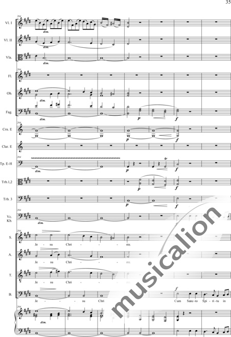 Drobisch, Carl Ludwig: Messe in E: Gloria - Solo>Sop/Alt/Ten/Bass+Chor>SATB+Posaune 2+[Fl2+Ob2+Klar2+Fg2]+[Pos+Hn2]+Pk+Org+[Vl2+Vla+Vc+Kb]:35