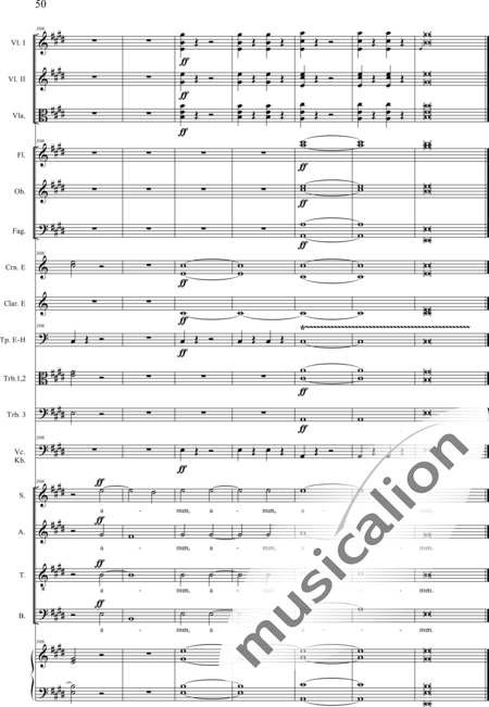 Drobisch, Carl Ludwig: Messe in E: Gloria - Solo>Sop/Alt/Ten/Bass+Chor>SATB+Posaune 2+[Fl2+Ob2+Klar2+Fg2]+[Pos+Hn2]+Pk+Org+[Vl2+Vla+Vc+Kb]:50