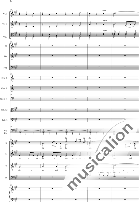Drobisch, Carl Ludwig: Messe in E: Benedictus - Chor>SATB+[Fl2+Ob2+Klar2+Fg2]+[Hn2+Pos3]+Pk+Org+[Vl2+Vla+Vc+Kb]:6