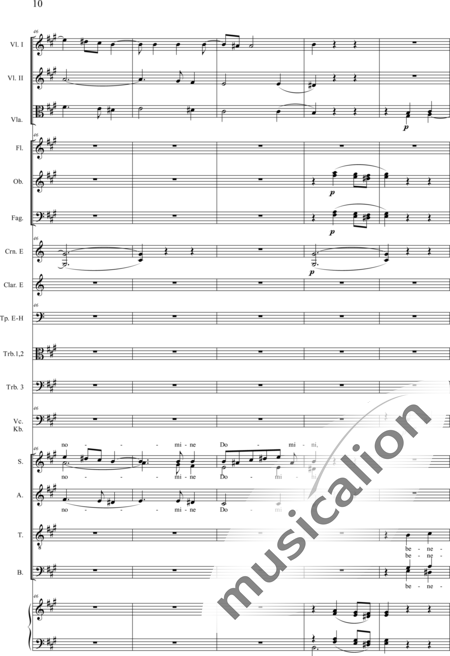 Drobisch, Carl Ludwig: Messe in E: Benedictus - Chor>SATB+[Fl2+Ob2+Klar2+Fg2]+[Hn2+Pos3]+Pk+Org+[Vl2+Vla+Vc+Kb]:10