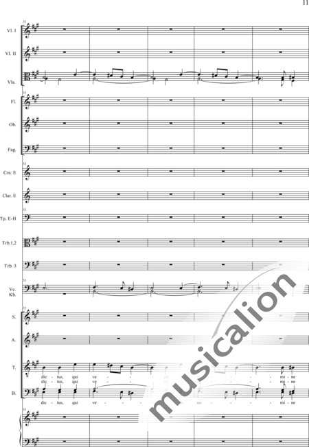 Drobisch, Carl Ludwig: Messe in E: Benedictus - Chor>SATB+[Fl2+Ob2+Klar2+Fg2]+[Hn2+Pos3]+Pk+Org+[Vl2+Vla+Vc+Kb]:11