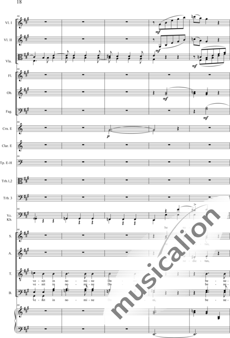 Drobisch, Carl Ludwig: Messe in E: Benedictus - Chor>SATB+[Fl2+Ob2+Klar2+Fg2]+[Hn2+Pos3]+Pk+Org+[Vl2+Vla+Vc+Kb]:18