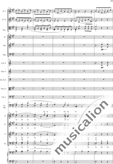 Drobisch, Carl Ludwig: Messe in E: Benedictus - Chor>SATB+[Fl2+Ob2+Klar2+Fg2]+[Hn2+Pos3]+Pk+Org+[Vl2+Vla+Vc+Kb]:21