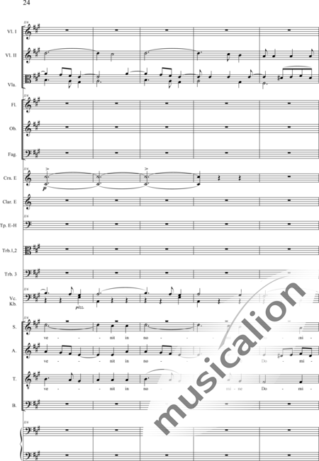 Drobisch, Carl Ludwig: Messe in E: Benedictus - Chor>SATB+[Fl2+Ob2+Klar2+Fg2]+[Hn2+Pos3]+Pk+Org+[Vl2+Vla+Vc+Kb]:24