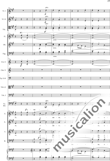 Drobisch, Carl Ludwig: Messe in E: Benedictus - Chor>SATB+[Fl2+Ob2+Klar2+Fg2]+[Hn2+Pos3]+Pk+Org+[Vl2+Vla+Vc+Kb]:25