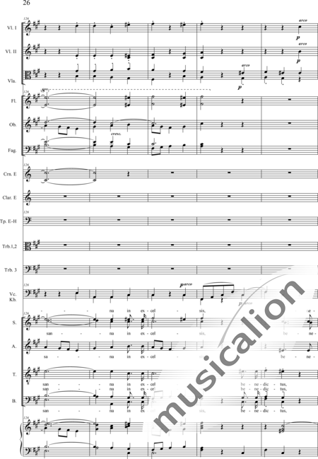 Drobisch, Carl Ludwig: Messe in E: Benedictus - Chor>SATB+[Fl2+Ob2+Klar2+Fg2]+[Hn2+Pos3]+Pk+Org+[Vl2+Vla+Vc+Kb]:26