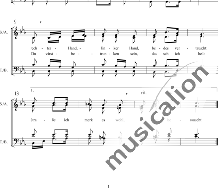 Hanß, Friedhelm F.W.: Grad aus dem Wirtshaus - Chor>SATB:1