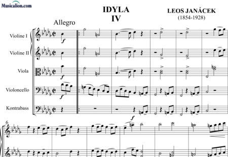 Janácek, Leoš : Idyla  No. 4 - Violin 2+Viola+Violoncello+Double bass+Db:0
