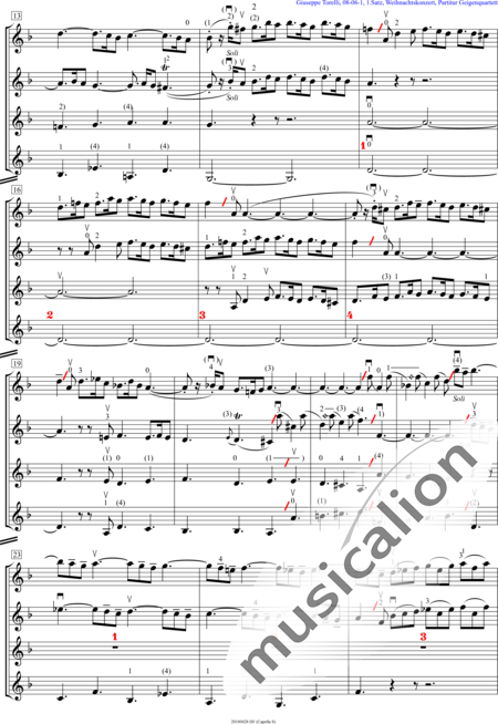 Torelli, Giuseppe : Weihnachtskonzert, 1.Satz - Violine 4:2