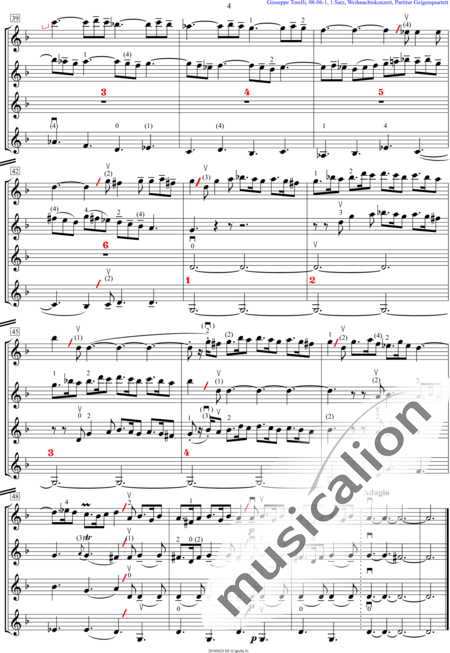 Torelli, Giuseppe : Weihnachtskonzert, 1.Satz - Violine 4:4