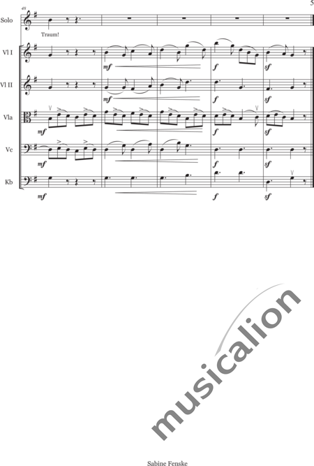 Cornelius, Peter: Weihnachtslieder 1. Christbaum - Solo>Bass+[Vl2+Vla+Vc+Kb]:5