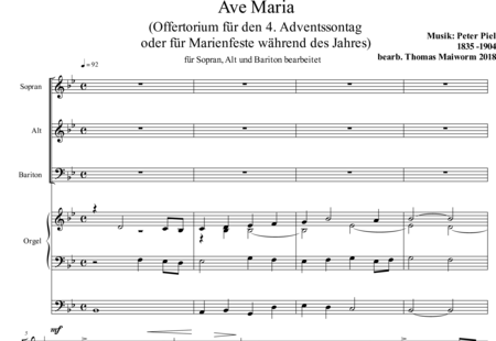 Piel, Peter: Ave Maria - Chor>SAB+Orgel:0