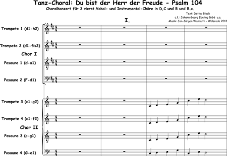Wasmuth, Jan-Jürgen: Choralkonzert - 3. Intrade (Chorl Concert - 3rd Intrade) - Cémbalo+[Fl. dul4+Fl+Ob+Fg]+[Trb4+Trp4]+Cem+[Vl+Vla+Vc]:0