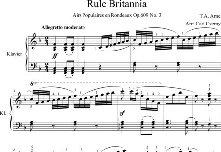 Arne, Thomas Augustine: Rule Britannia - Klavier:0