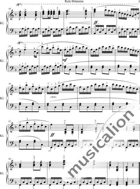 Arne, Thomas Augustine: Rule Britannia - Klavier:3