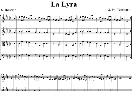 Telemann, Georg Philipp: La Lyra: Bourree - Violine 2+[Vla+Vc]:0