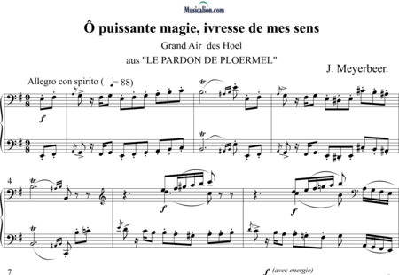 O Puissante Magie Ivresse De Mes Sens Oh Powerful Magic Intoxication Of My Se Giacomo Meyerbeer Sheet Music To Download