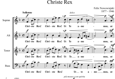 Nowowiejski, Feliks: Christe Rex! - Choir>SATB:0