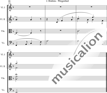 Brahms, Johannes: Wiegenlied - Violine 2+Viola+Violoncello:18