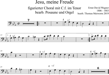 Wagner, Ernst David: Jesus, mi alegría - Trombón+Órgano>cPed:0