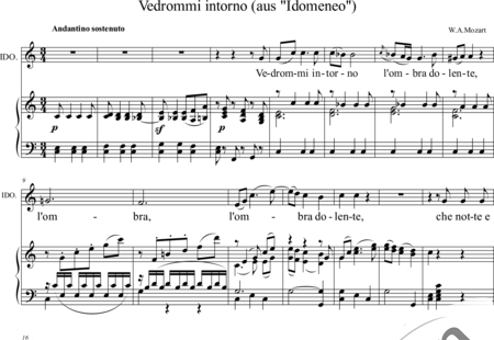 Mozart, Wolfgang Amadeus: Vedrommi intorno [I Shall See About Me] - Solo>Ten+Piano:0