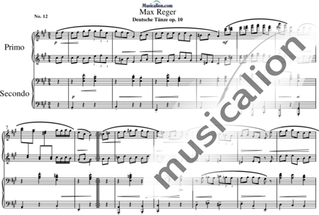 Reger, Max: Deutscher Tanz - Klavier>4händig:0