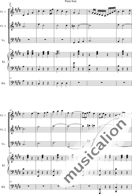 Weidner, Herb: Paris Soir - Violín 2+Pno+[Vc+Cb]:2