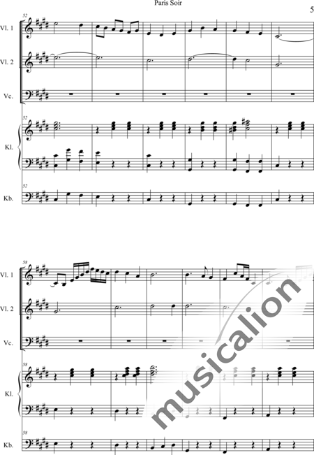 Weidner, Herb: Paris Soir - Violín 2+Pno+[Vc+Cb]:5