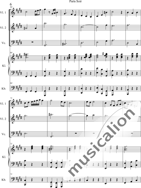 Weidner, Herb: Paris Soir - Violín 2+Pno+[Vc+Cb]:6