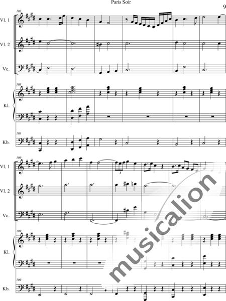 Weidner, Herb: Paris Soir - Violín 2+Pno+[Vc+Cb]:9