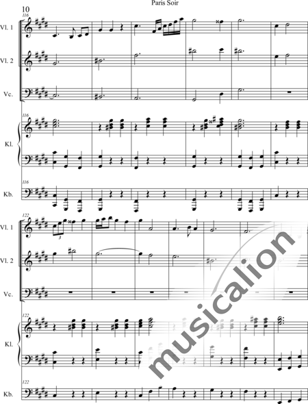 Weidner, Herb: Paris Soir - Violín 2+Pno+[Vc+Cb]:10