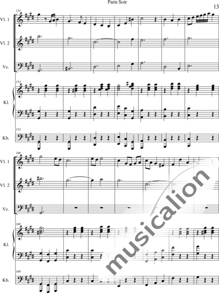 Weidner, Herb: Paris Soir - Violín 2+Pno+[Vc+Cb]:13