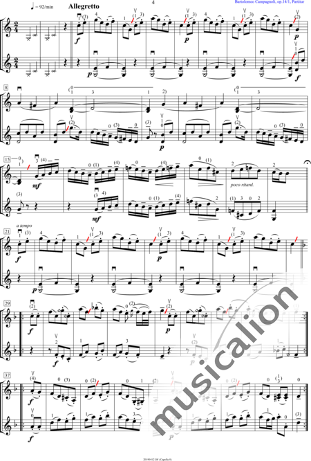 Campagnoli, Bartolomeo: Duetto I - Violine 2:4