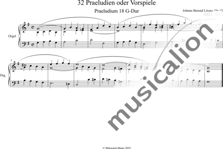 Litzau, Johannes Barend: Präludium Nr. 19 G-Dur - Orgel:0