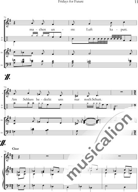Arning, Eberhard: Fridays for Future - Choir>SATB+Perc+[Pf+Ky]:11