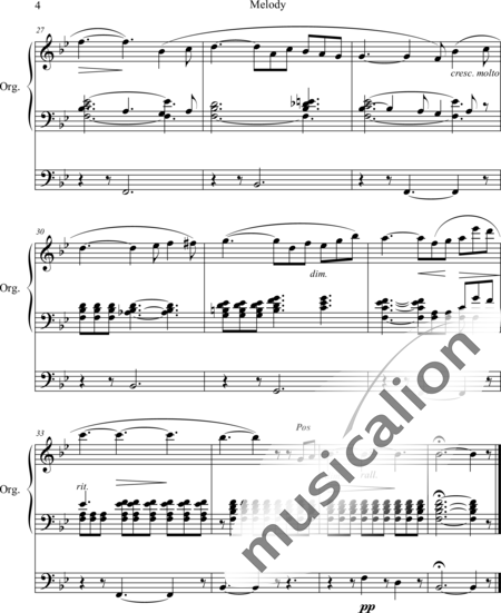 Parry, C.Hubert H.: Melody B-Dur (Melody B-major) - Órgano>cPed:4