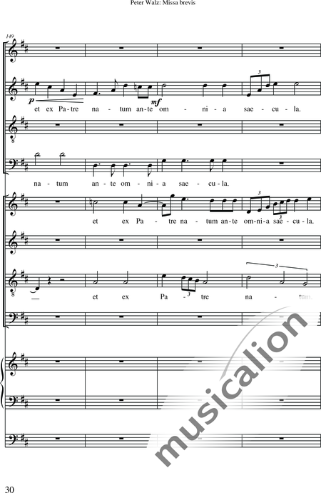 Walz, Peter: Missa brevis - Solo>Sop/Alt/Ten/Bass+Chor>SATB+OrgmP:32