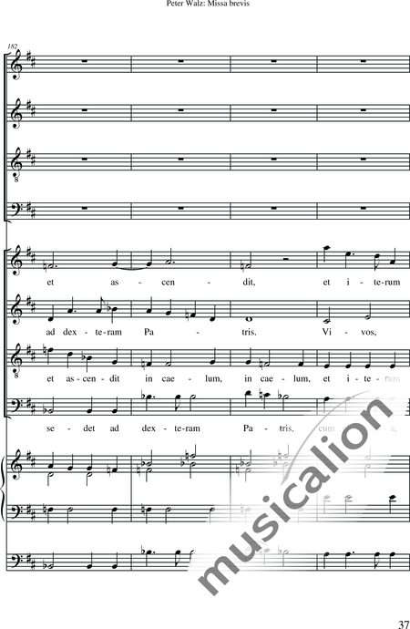 Walz, Peter: Missa brevis - Solo>Sop/Alt/Ten/Bass+Chor>SATB+OrgmP:39