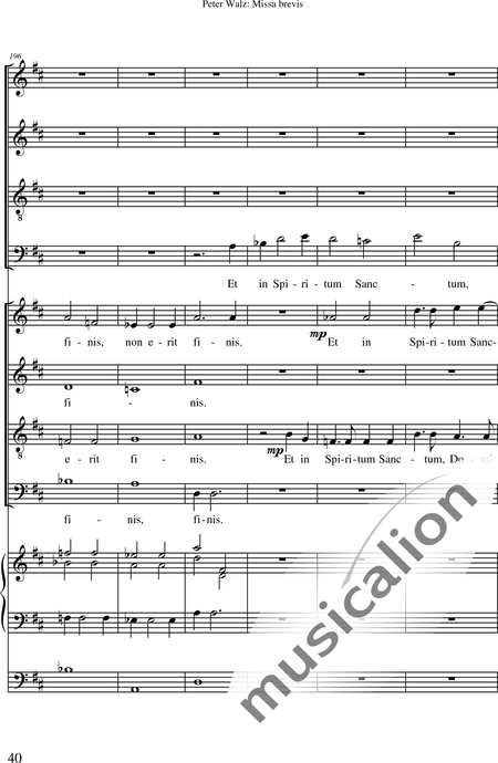 Walz, Peter: Missa brevis - Solo>Sop/Alt/Ten/Bass+Chor>SATB+OrgmP:42