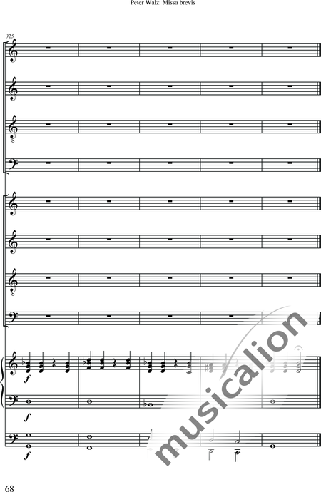 Walz, Peter: Missa brevis - Solo>Sop/Alt/Ten/Bass+Chor>SATB+OrgmP:70