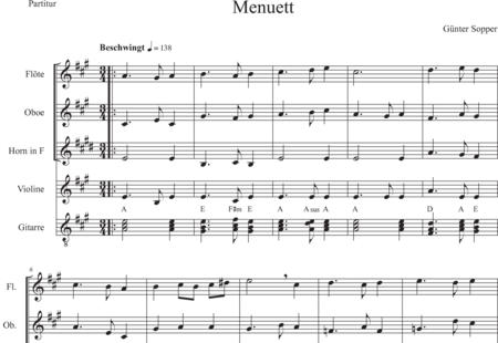 Sopper, Günter: Menuett - Violine+Flöte+Oboe+Gitarre+Horn:0