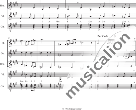 Sopper, Günter: Menuett - Violine+Flöte+Oboe+Gitarre+Horn:1
