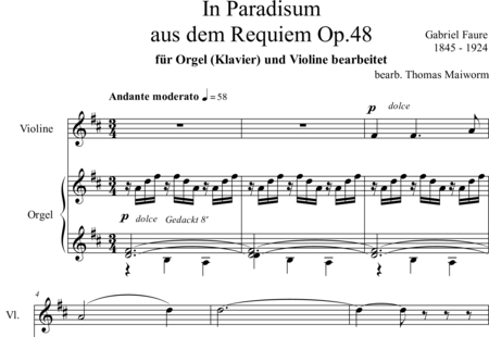 Fauré, Gabriel: In Paradisum (für Orgel und Violine) - Violine+Orgel:0