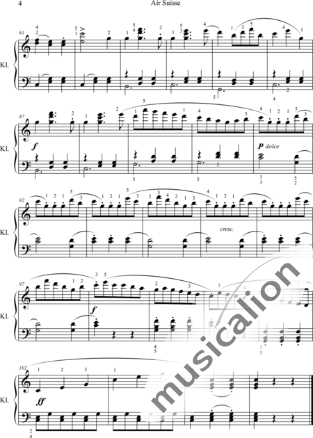 Czerny, Carl: Air Suisse - Klavier:4