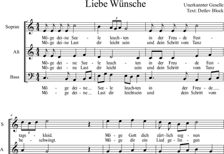 Fröhner, Erhard: Liebe Wünsche - Chor>SAB:0