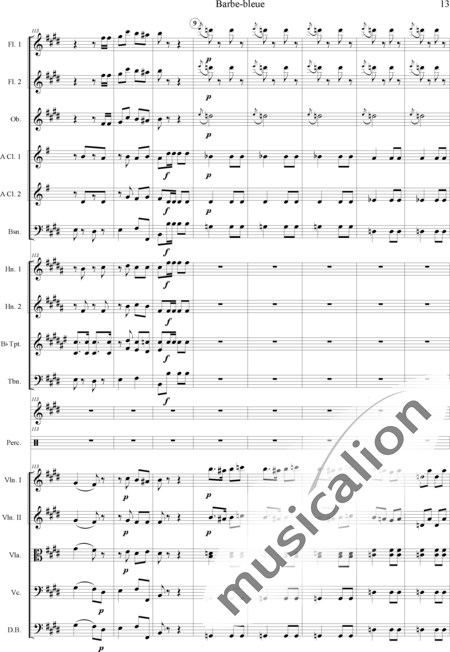 Offenbach, Jacques
: Barbe-bleue - Violín 2+Viola+Violoncello+Contrabajo+Flauta 2+Oboe+Clarinete  2+Fagot+Percusión 4+Trombón+Corno  2+Trompeta  2:13