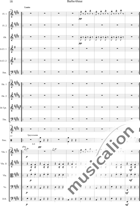 Offenbach, Jacques
: Barbe-bleue - Violín 2+Viola+Violoncello+Contrabajo+Flauta 2+Oboe+Clarinete  2+Fagot+Percusión 4+Trombón+Corno  2+Trompeta  2:18